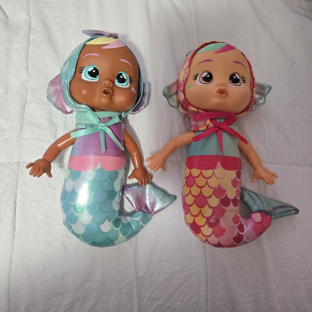 Cry Baby Magic Tears Tiny Cuddle Mermaid Doll Set with Colorful Tails